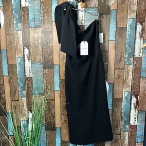 NWT Dress the Population Black One Shoulder Dress